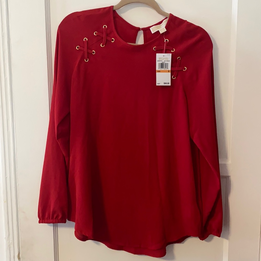 MICHAEL Michael Kors Red blouse SZ S. NWT